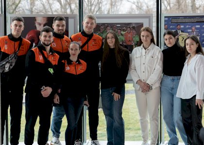 Ukraińscy sportowcy na wernisażu wystawy 